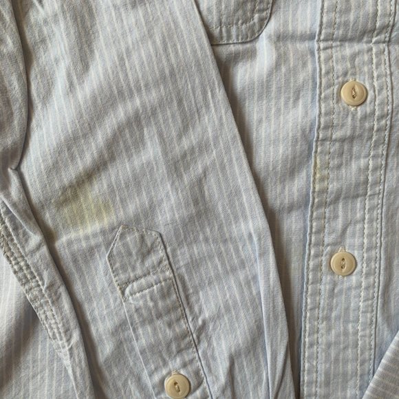 GAP Kids Plaid and Striped Button Down Shirts - Blue, Red, Orange - Picture 3 of 5